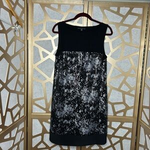 Tiana B. Black & Silver Metallic Sleeveless Dress